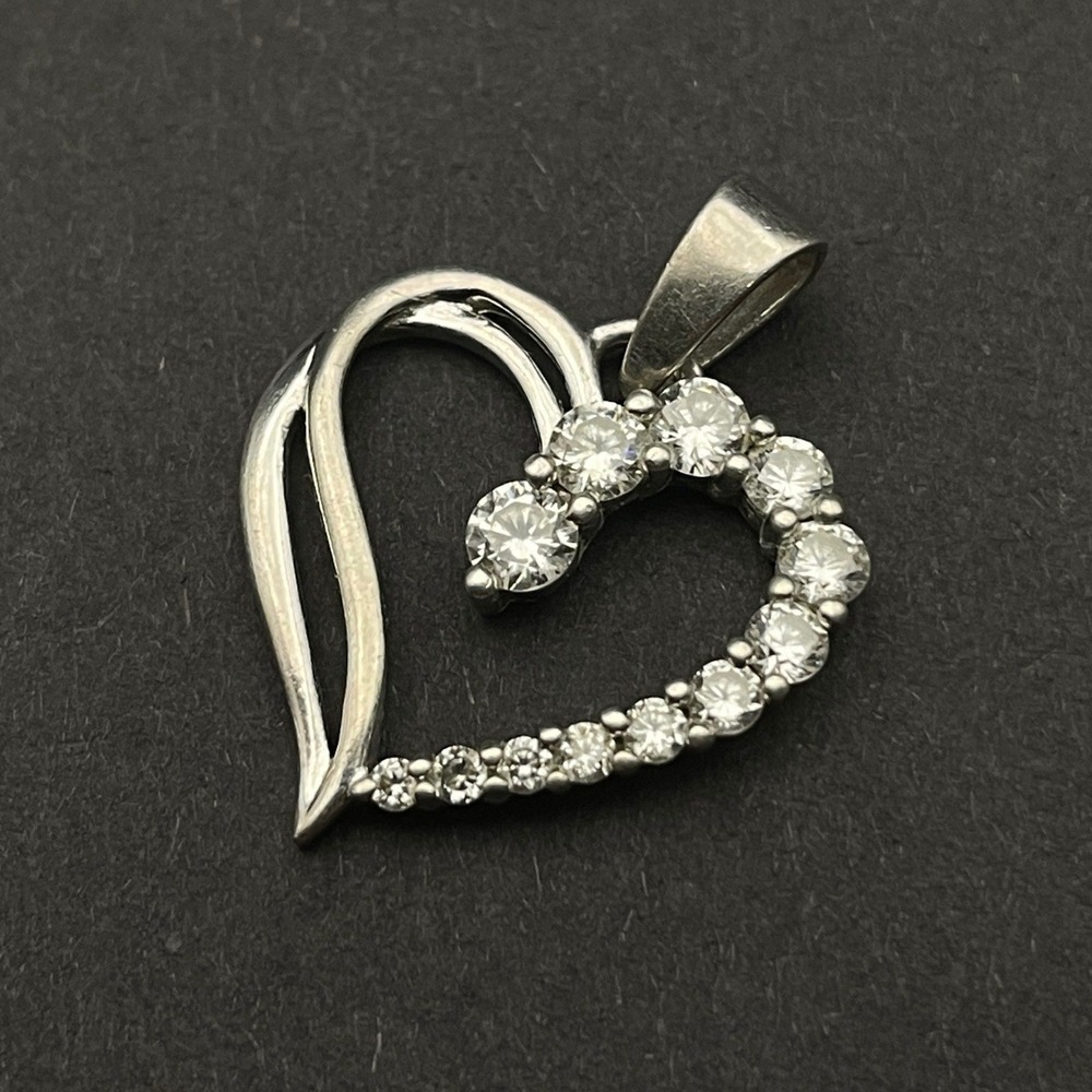Sterling Silver Cubic Zirconia Petite Heart Pendant